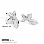 Seraphina Treasures Sylvara silver leaf-shaped drop earrings, 3.46cm long, hypoallergenic and waterproof.