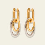 Seraphina Treasures Tiaris two-tone gold and silver interlocking oval link earrings.
