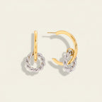 Seraphina Treasures Vasyntha mixed metal twisted circle hoop earrings.