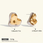 Seraphina Treasures Zaria heart earrings in gold and silver, waterproof and hypoallergenic.