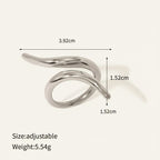 Seraphina Treasures Zyra silver adjustable geometric ring with a fluid, modern design.